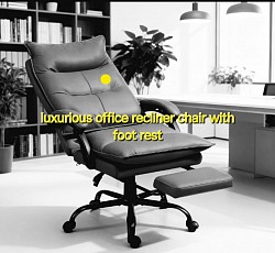 Luxurious office recliner with footrest price £480 Order number 45