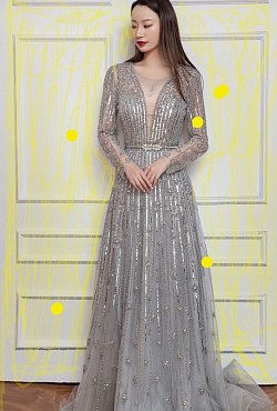 Luxurious sparkly platinum banquet gown £458 Order number 48