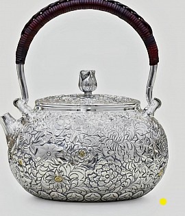 Hand carved fine sterling silver teapot £2800 order number 588